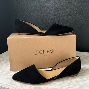 NEW - J Crew - Suede Zoe D’Orsay Flats